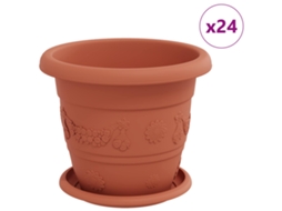 Conjunto 24 Plástico Vidaxl Vermelho Plástico (ø 22 X 18 Cm)
