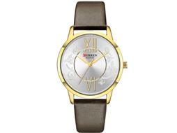 Relógio Feminino Com Pulseira Redonda De Couro, À Prova D'água, Relógio De Pulso Feminino Em Couro Estampado