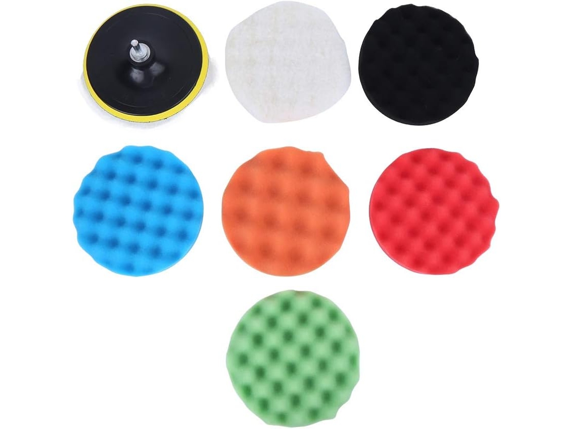 Kit De Discos Polimento 6 Polegadas Com Esponja E Lã, Espuma Alta