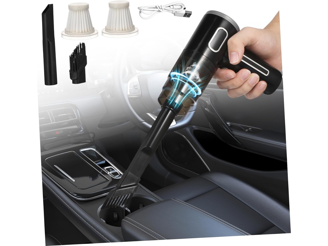 Aspirador De Pó Portátil Sem Fio Ultechnovo Para Limpeza Interna E Externa Carros, Com Bicos Intercambiáveis E Duas