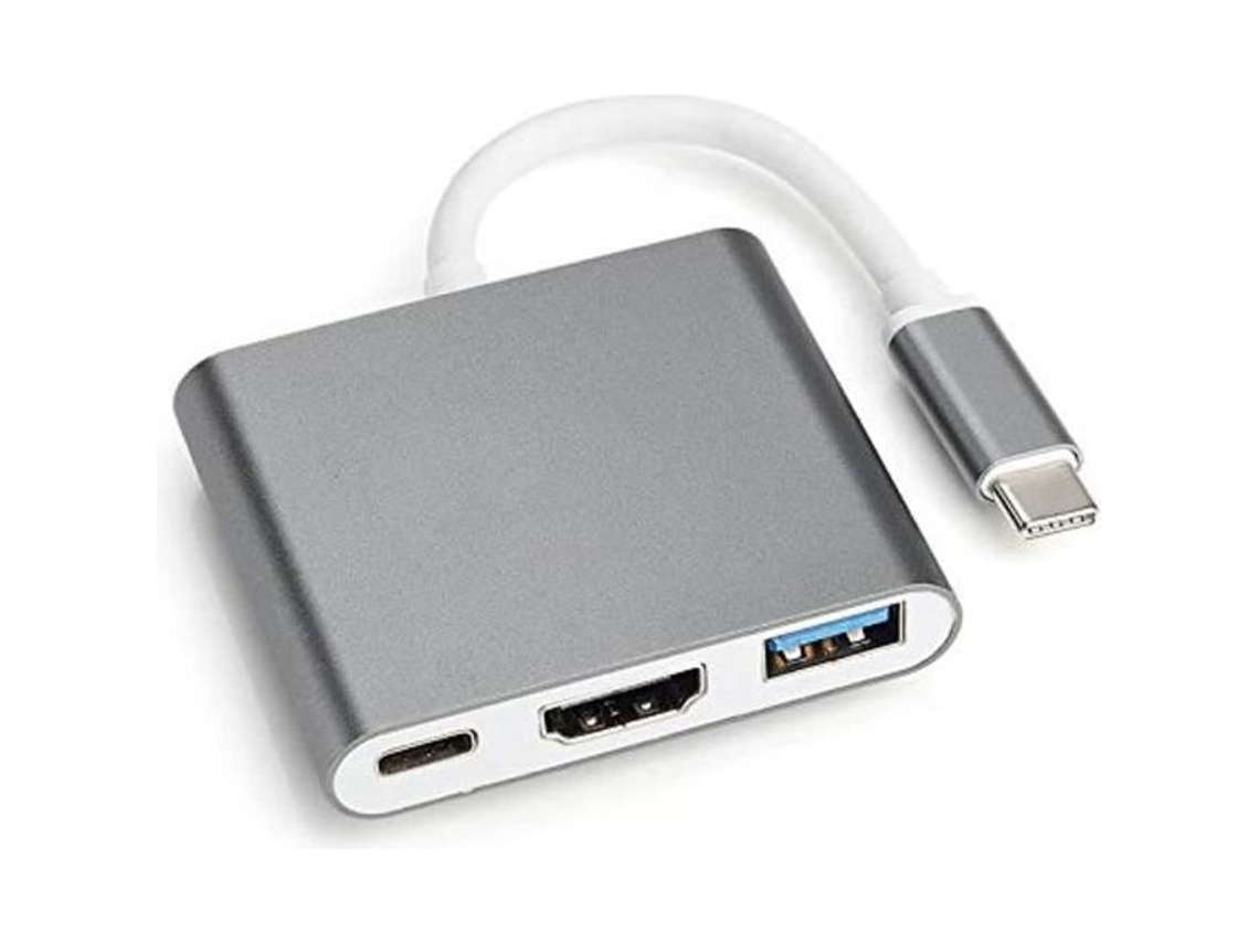Ohryc 4k Usb C Hub Adaptador Para Hdmi Compatível Com Ios E Chrome Os Cor Cinza