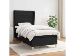 Vidaxl Cama Com Molas/colchão 100x200 Cm Tecido Preto