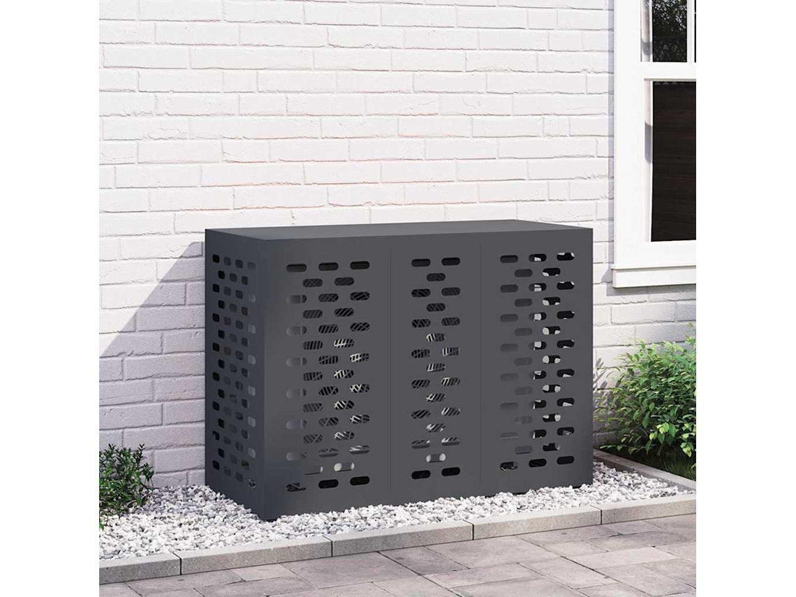 Vidaxl Capa De Ar Condicionado Antracite 110 X 50 X 80 Cm Aço