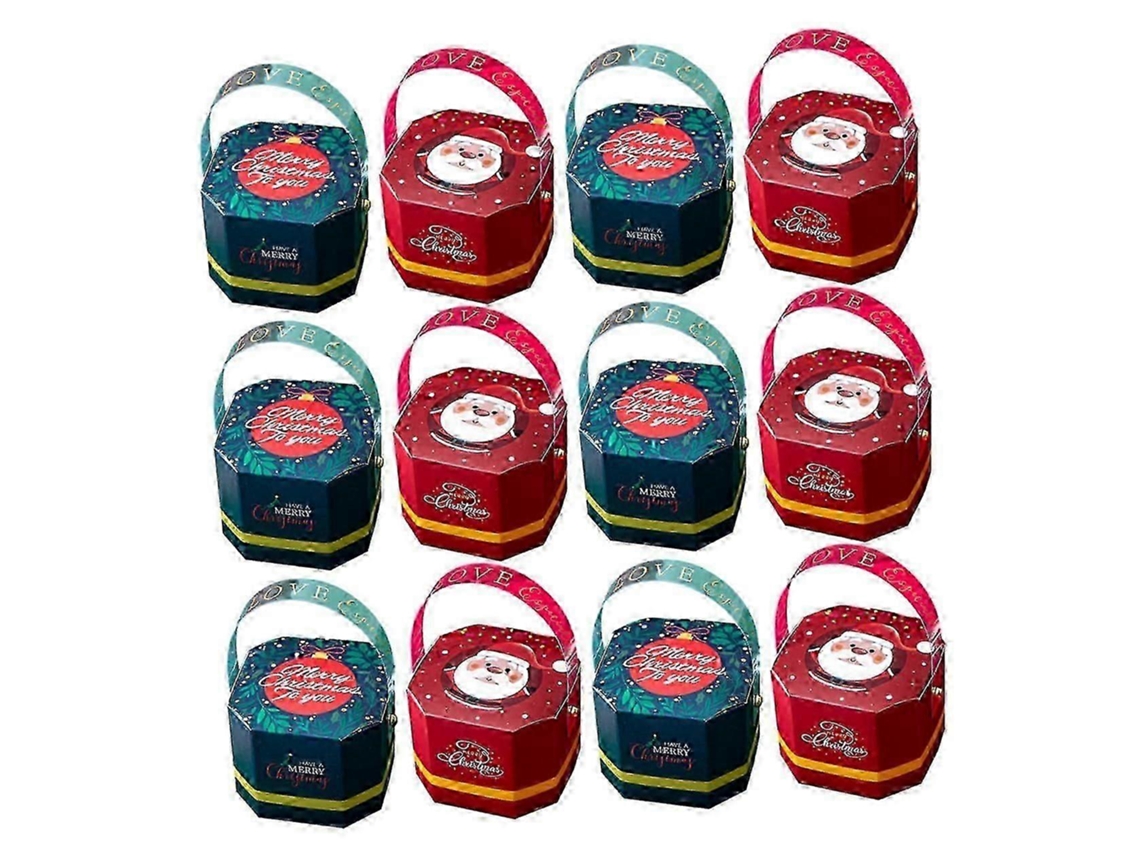 Caixa De Doces Natalina Com 12 Unidades, Ideal Para Presentes De Natal, Decoração Natalina E Organização De Embalagens. Aquaforge