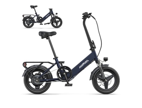 Bicicleta Elétrica Hillmiles Mile 1 Motor 250w Bateria 36v10.4ah Pneus De 14 Polegadas Travões De Disco Mecânicos Azul