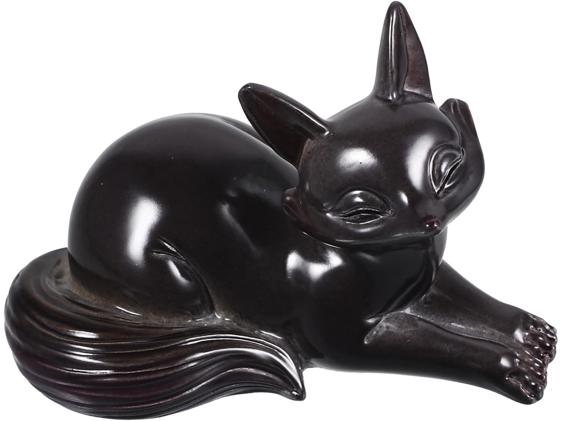 Raposa Artesanal Resina Temperatura Decoração Adorável Muda Cor Bule Casa GOKOCO