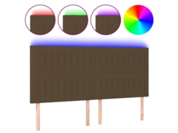 Cabeceira de Cama com Led Tecido Castanho MAISON EXCLUSIVE (160x5x118 cm)