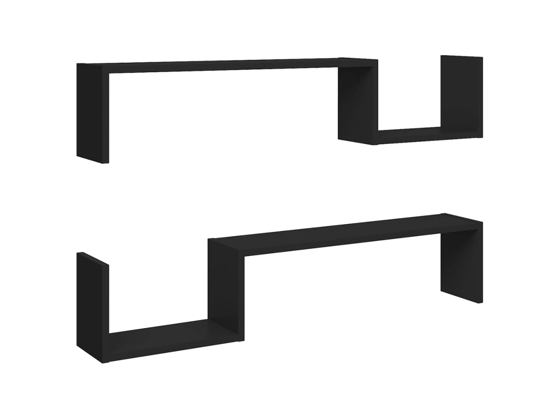 Wall Shelf, Wall Shelves Vidaxl Preto Madeira Processada (n/a)