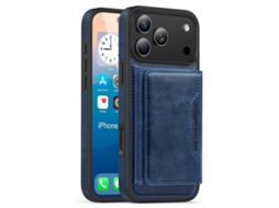 Capa Para Iphone 17 Pro Max Magsafe Com Porta-cartões - Azul