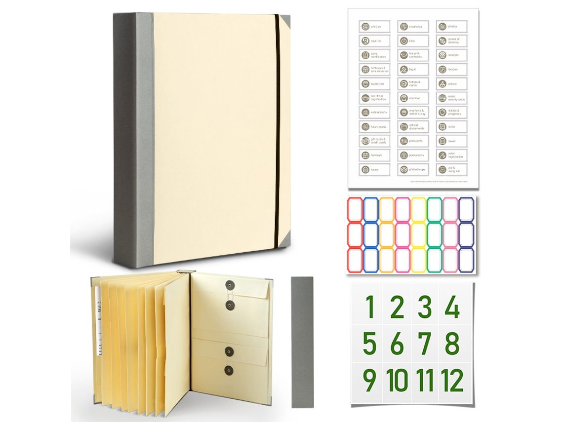 In Case I Go Missing Binder Thick Manila Accordion File Folder Document Organizer, Beige