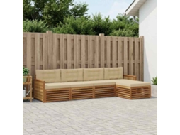 Vidaxl Conjunto De Sofás Para Exterior 5 Unid. Natural E Bege