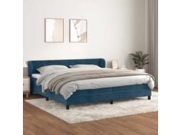 Vidaxl Cama Com Molas/colchão 200x200 Cm Veludo Azul-escuro