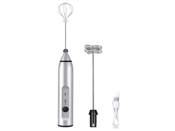 Espumador Elétrico de Leite, Portátil, Recarregável Usb, 3 Velocidades, 2 Batedores, para Café AQUAFORGE
