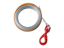 Cabo de Guincho 9,5 Mm X 30,5 M Sintético Resistência À Ruptura 67,6 Kn com Capa Protetora, Gancho Forjado, Correia Tração para Atv, Utv, Veículo