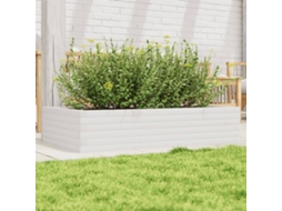 Vidaxl Vaso/floreira De Jardim 110x60x23cm Madeira Pinho Maciça Branco