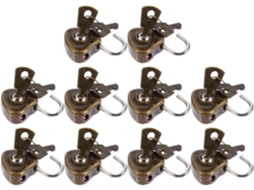 Conjunto De 10 Cadeados Ferro Em Formato Coração Com Chave, Resistentes E Fáceis De Transportar, Ideais Para Guardar