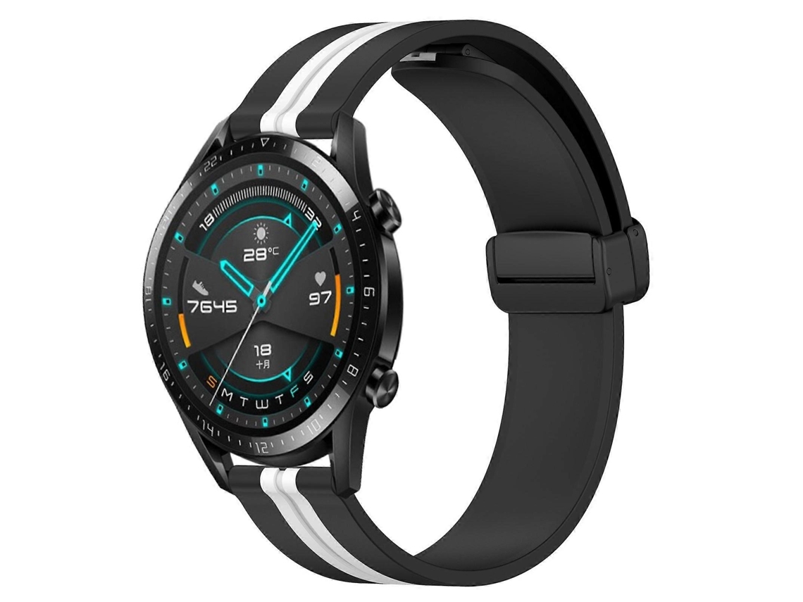 Pulseira De Silicone Dobrável Com Fecho Magnético Para Huawei Gt2 (46 Mm E 22 Mm).