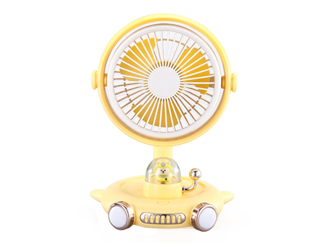 Ventilador Mini Portátil Usb Recarregável 3 Velocidades Amarelo