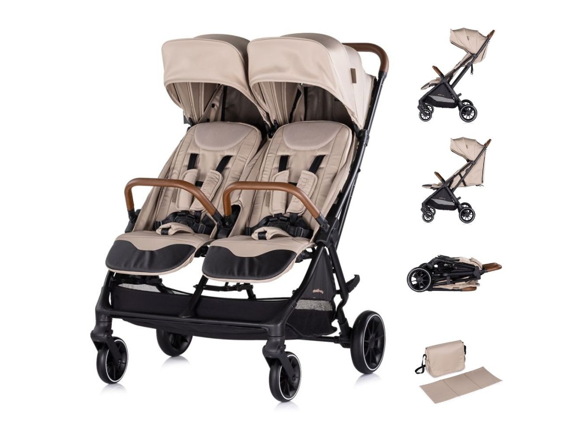 Carrinho De Passeio Duplo Twinity Até 22 Kg Chipolino Tiramisu (x2)