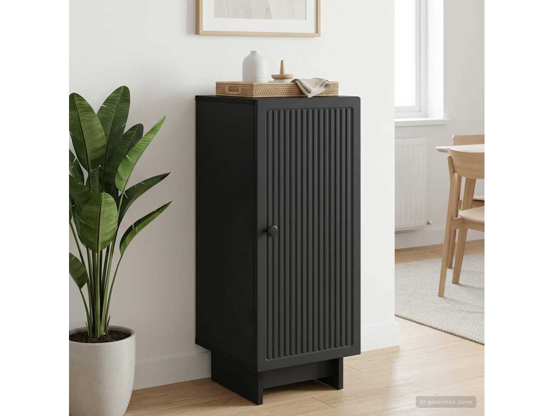 Vidaxl Buffet Preto 33 X 34,5 X 90 Cm Derivados De Madeira