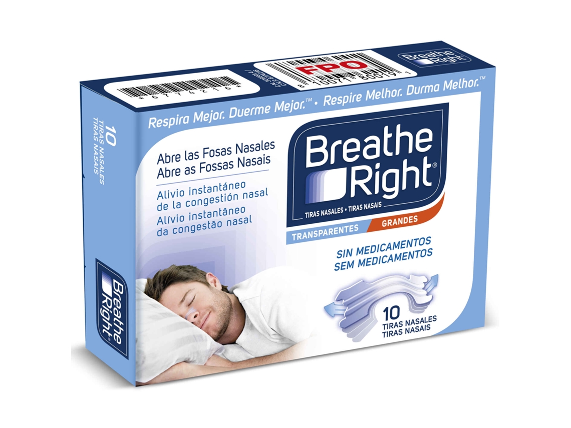 Tiras Nasais Breathe Right Transparentes