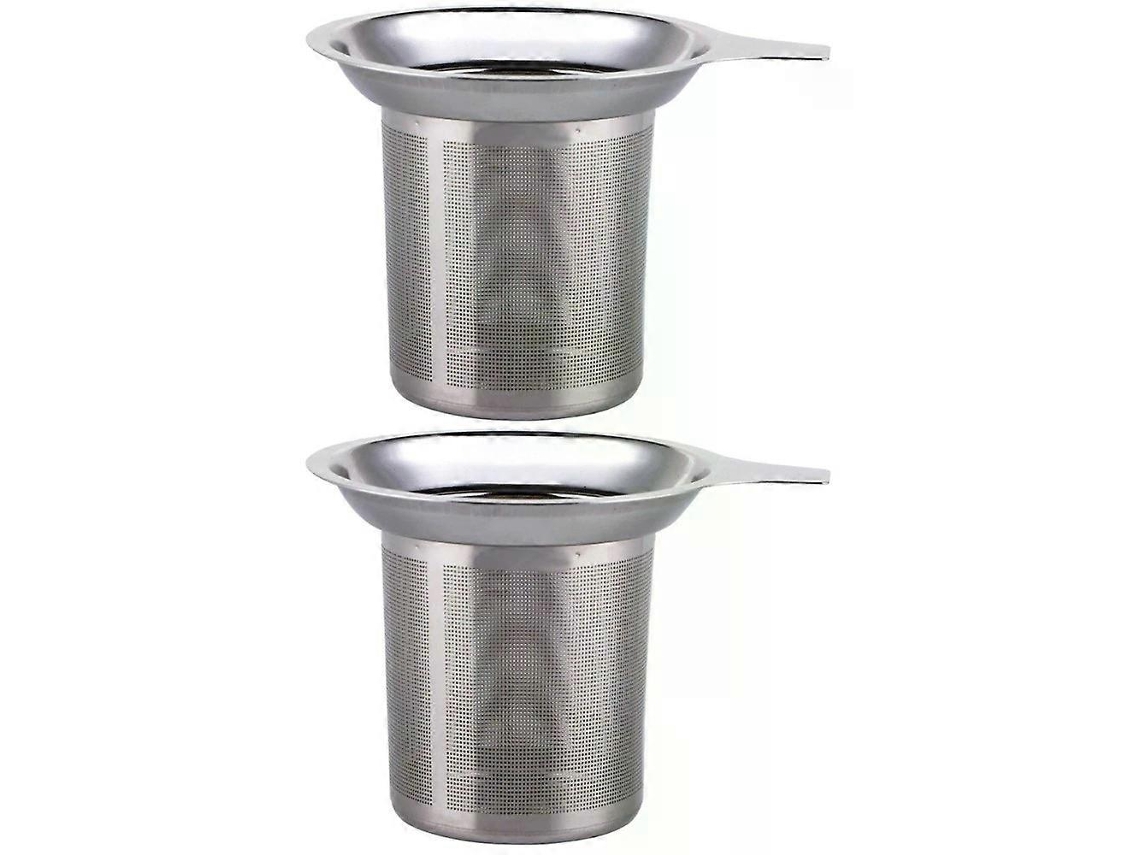 Filtro De Chá Portátil, Pacote Com 2 Unidades, Em Aço Inoxidável