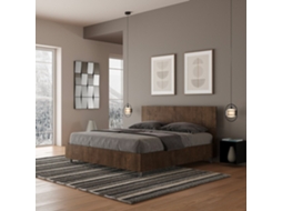 Container cama de casal 160x190cm em madeira de nogueira Demas Noix