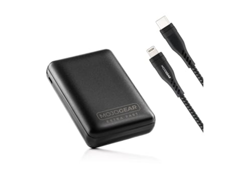 Conjunto de Carregamento Rápido MOJOGEAR para Iphone: Banco de Potência de 10.000 Mah Cabo
