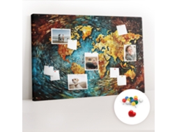 Quadro De Cortiça Com Impressão Mundo De Caos Para A Sala De Estar Espelharte (120x80 Cm)