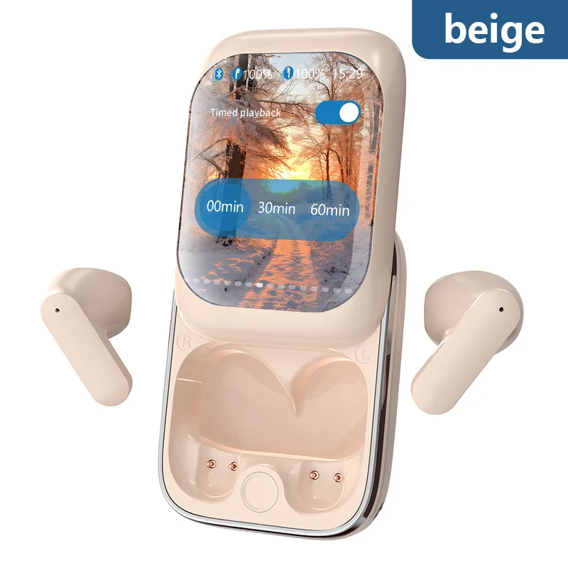Fones de Ouvido Bluetooth com Luzes Led Sensíveis Ao Toque e Modos Duplos para Música e Jogos. MDUG (cáqui)