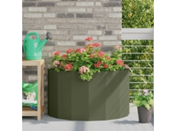 Vidaxl Floreira Verde Oliva 90 X 45 X 50 Cm Aço