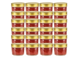 Vidaxl Frascos De Vidro Com Tampas Douradas 24 Pcs 110 Ml