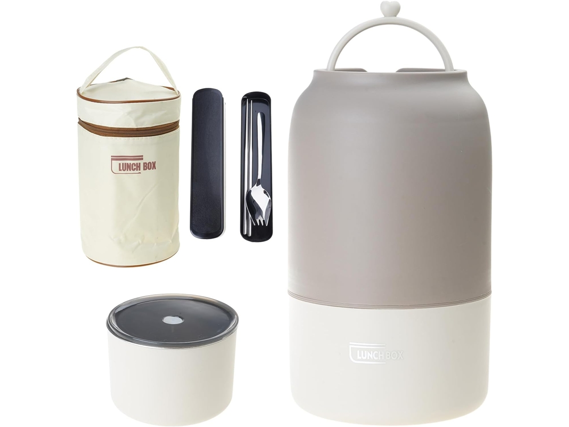 Marmita Em Aço Inoxidável 304, Caixa Térmica Bento Com Tampa E Isolamento Térmico De Camada Dupla, Organizador