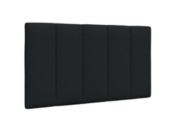 Vidaxl Almofadão De Cabeceira Hanko 80 Cm Tecido Preto