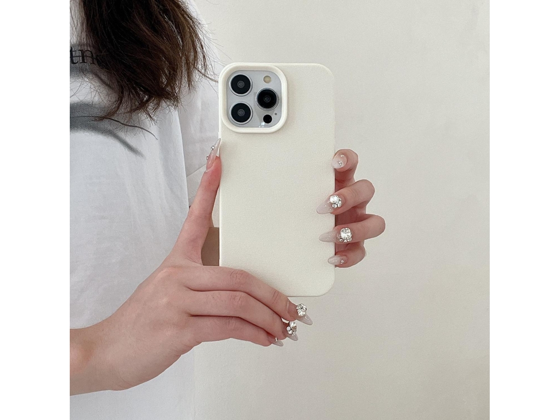 Capa Para Iphone 17 Xym Em Tpu De Couro Sintético Off-white, Estilo Coreano Simples, Com Textura Macia.