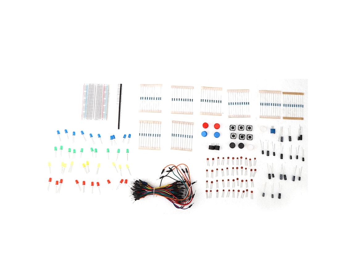 Placa De Teste De Circuito Com Resistor, Buzzer, Capacitor E Led Para Iniciantes - Presente Prático