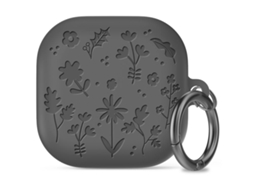 Capa Protetora Halinuia Silicone Dividida Floral Modelo Wg199 (compatível Galaxy Buds4/4 Pro, Estampa Flora)