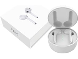 Auriculares Bluetooth True Wireless WJS CT1296 (In Ear - Microfone - Branco)