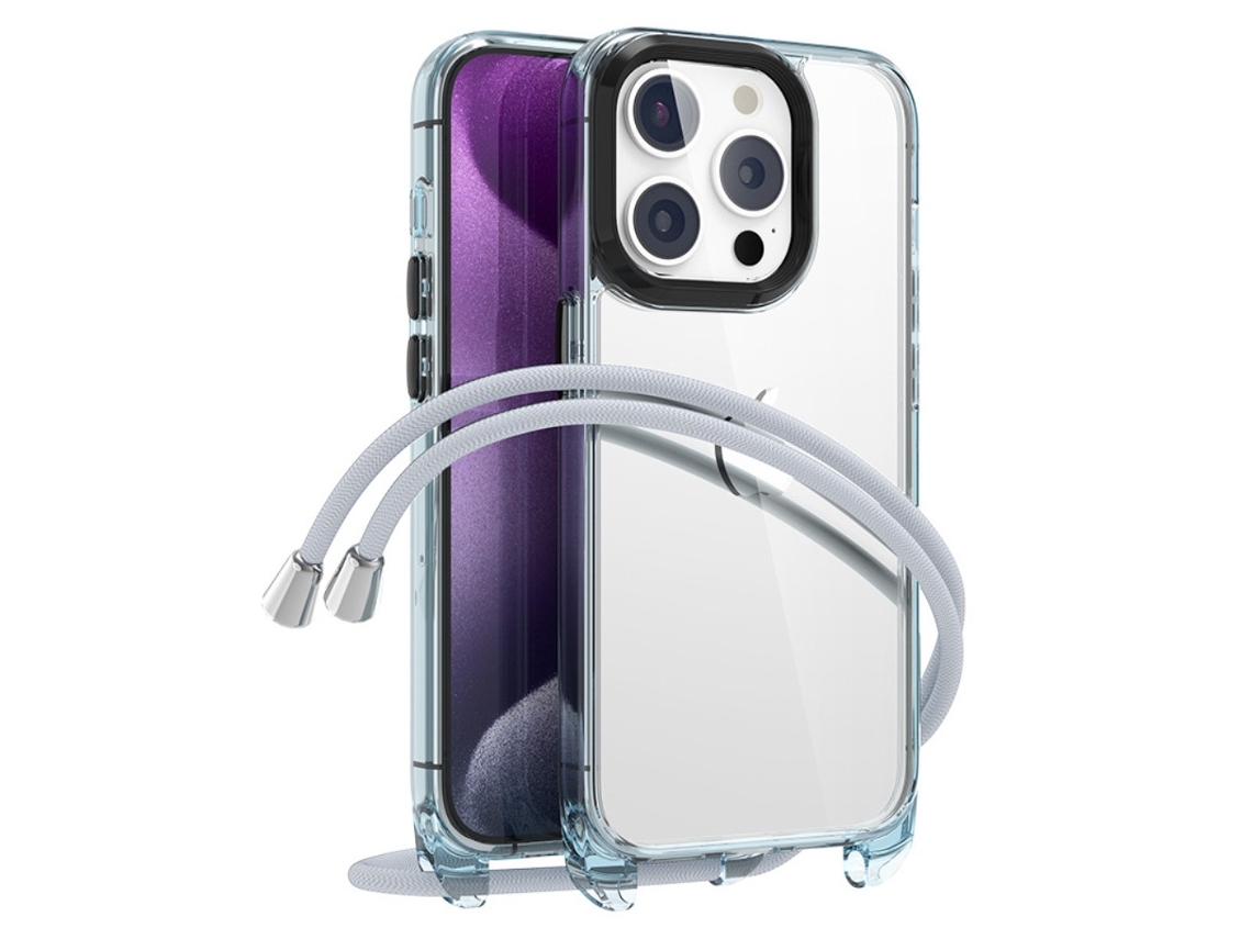 Correia Casa Para Iphone 15 Pro Max Pele Sintética Transparente