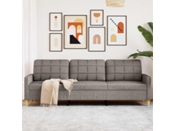 Vidaxl Sofá De 3 Lugares Tecido 210 Cm Cinzento-acastanhado