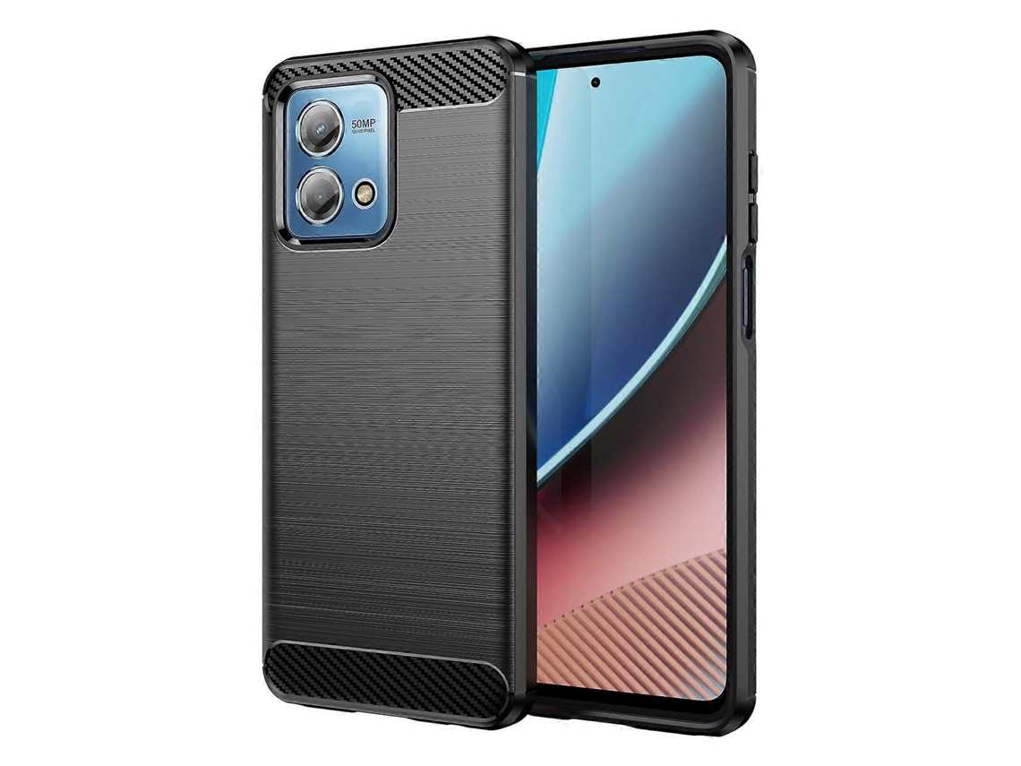 Capa De Celular Motorola Moto G Stylus 2023 4g Em Tpu Com Textura Escovada De Fibra De Carbono.