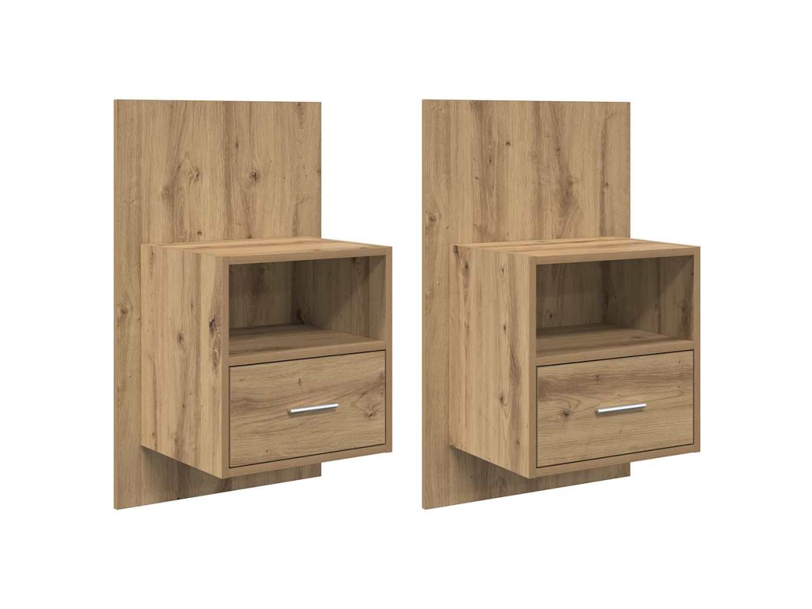 Conjunto de 2 Armários de Cabeceira MAISON EXCLUSIVE em Carvalho Artesanal 50x32,5x80 cm