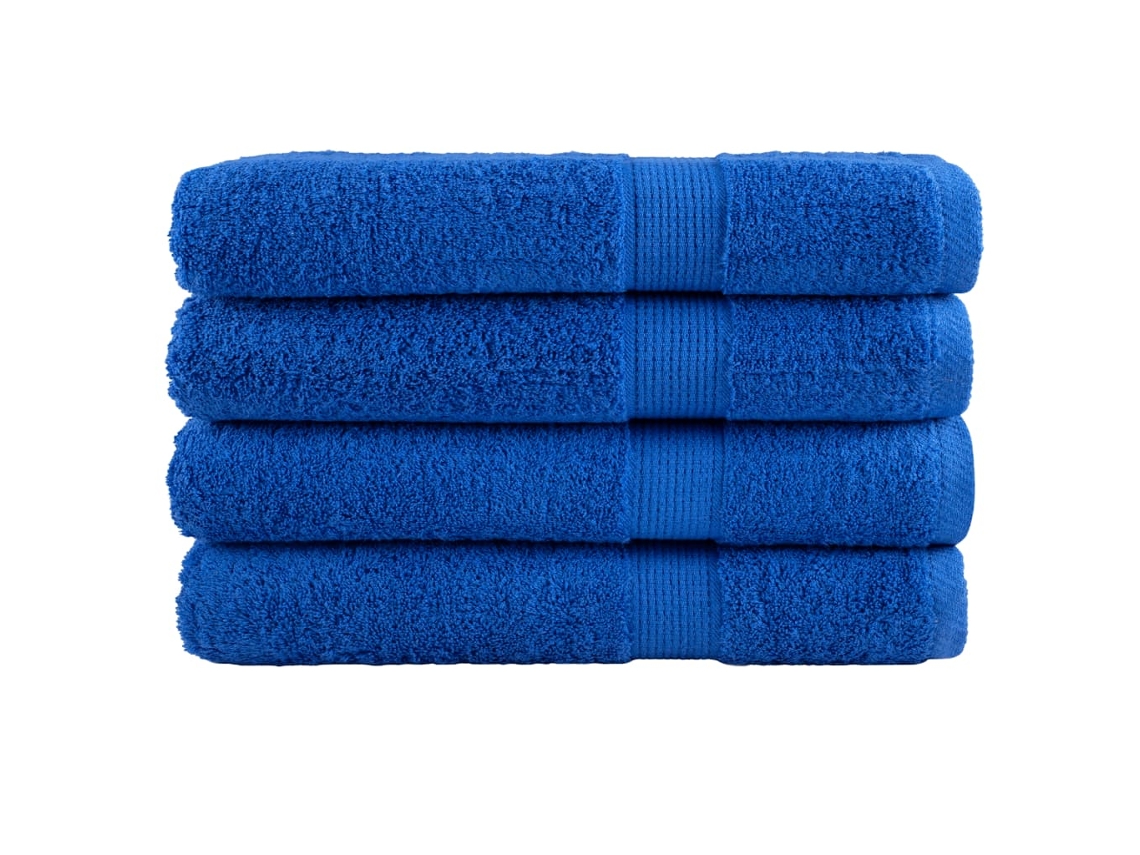 Vidaxl Toalhas Premium Solund 4 Pcs 100x200 Cm 600 Gsm Azul