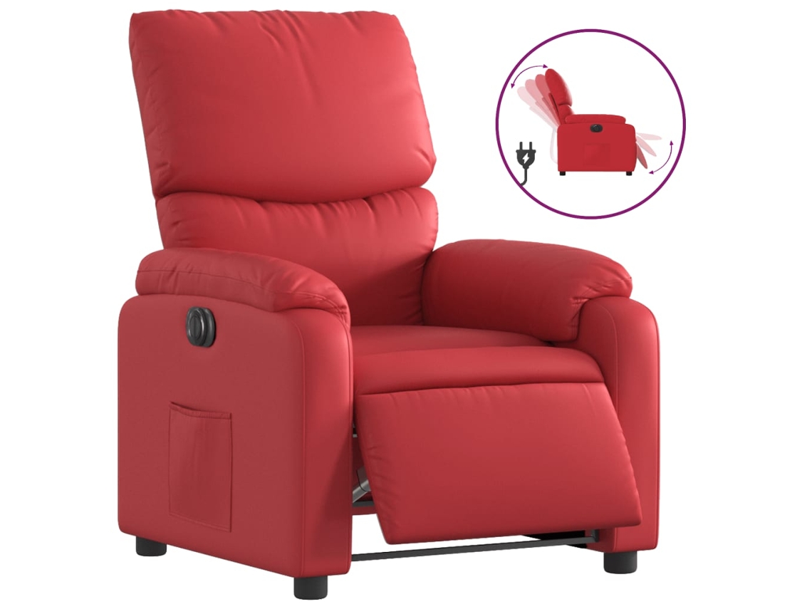 Electric Recliner Chair, Electric Recliner Chairs Vidaxl Vermelho Couro Artificial