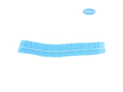 100 Gorros De Ducha Desechables De Tela No Tejida Plisados Azules Para Baño Spa Cabello Hogar
