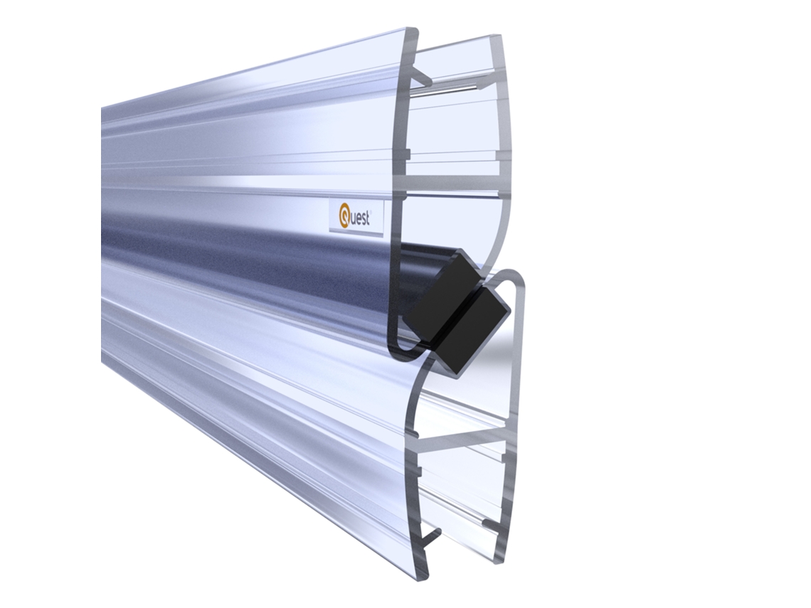 Quest Vedante Magnético 90° Para Box De Duche Pvc, Para Vidro 6-8 Mm, 200 Cm, Transparente