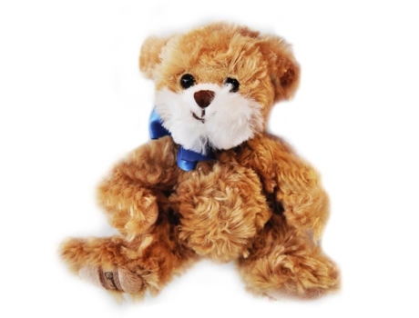 Brinquedo macio - Bukowski - Urso Marrom - 15 cm - Fita Azul