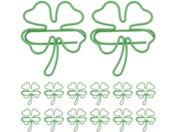 Conjunto De 30-clips Papel Nuobesty Com Quatro Peças Em Formato Trevo, Clips De Arquivo Estéticos Em Formato Trevo Para