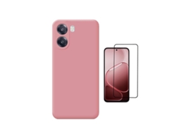 Kit Vidro Temperado Capa Silicone Líquido Phonecare Para Oppo A6x - Rosa
