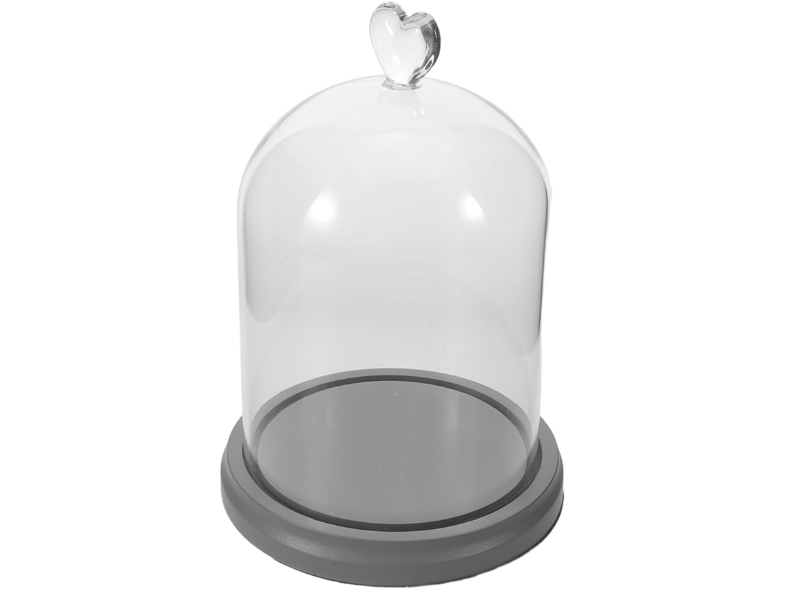 Elegante Redoma De Vidro Com Base De Madeira